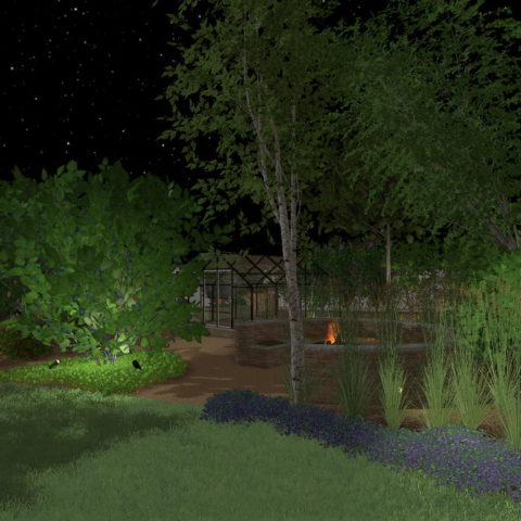 Projekt zahrady_osvětlení_ohniště
